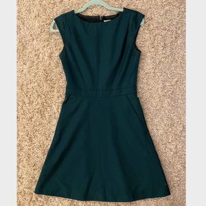 Forest green J. Crew A-line dress, size 00P